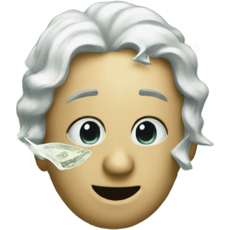 Raining dollar bills emoji