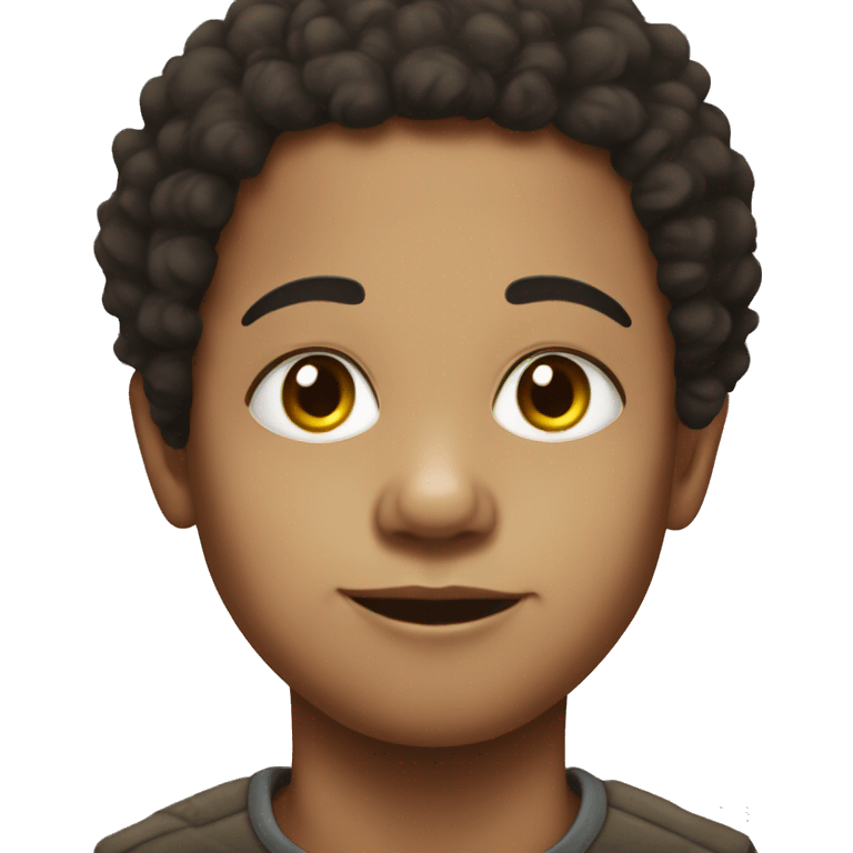 afro styled portrait of boy light skin  emoji