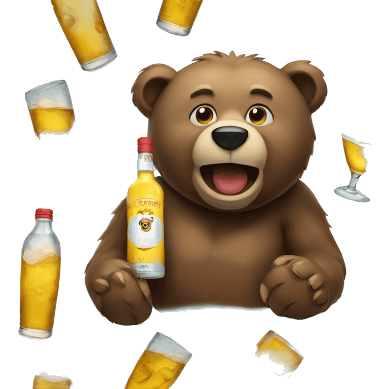 Bear and vodka emoji