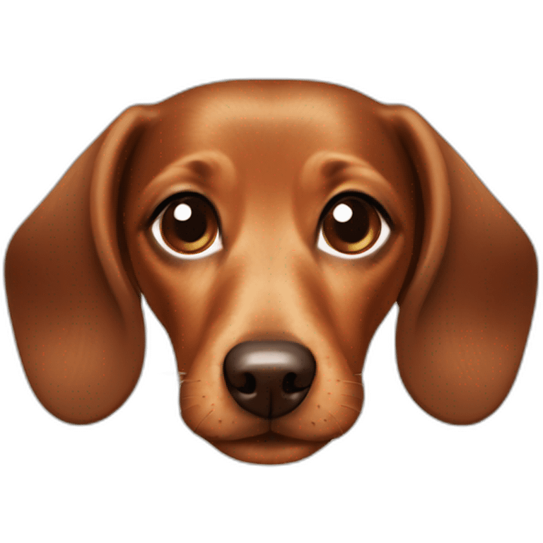 Cute Lady brown Dachshund face emoji