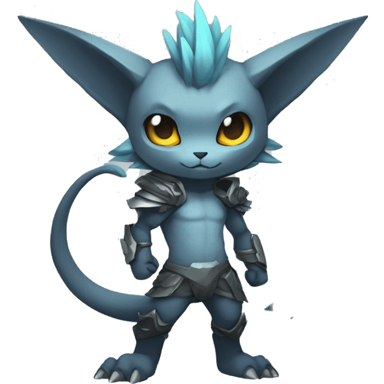 a anthro chibi-style rock-type-metal-type Fakémon-hybrid full body emoji