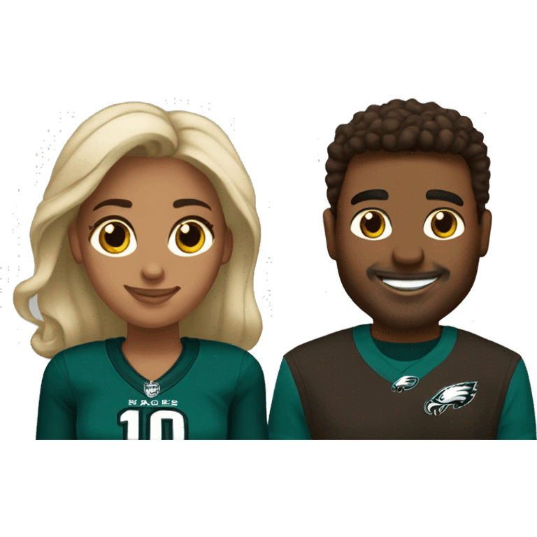 Brown Philadelphia Eagles couple  emoji