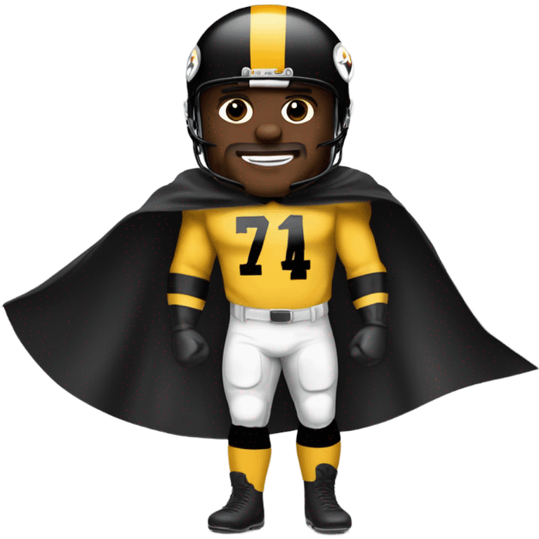 1970s Pittsburgh Steelers player in uniform with a cape  emoji