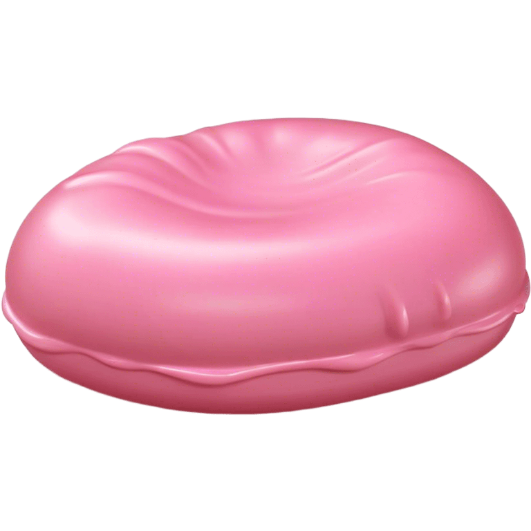 Cinematic Realistic Opaque Pink Slime, smooth and buttery with a pastel pink hue, ultra-glossy with a soft sheen, subtle folds and ridges forming as it moves, reflecting gentle highlights, glowing with a delicate, creamy texture, evoking a sense of playful satisfaction. emoji