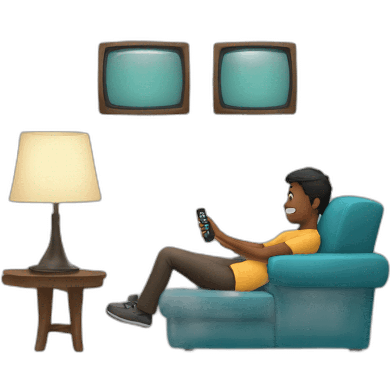 person watching TV from couch emoji