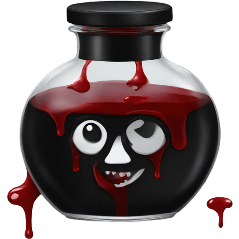 a stylish potion bottle with blood and a gothic lid, perfect for a vampire girl theme." emoji