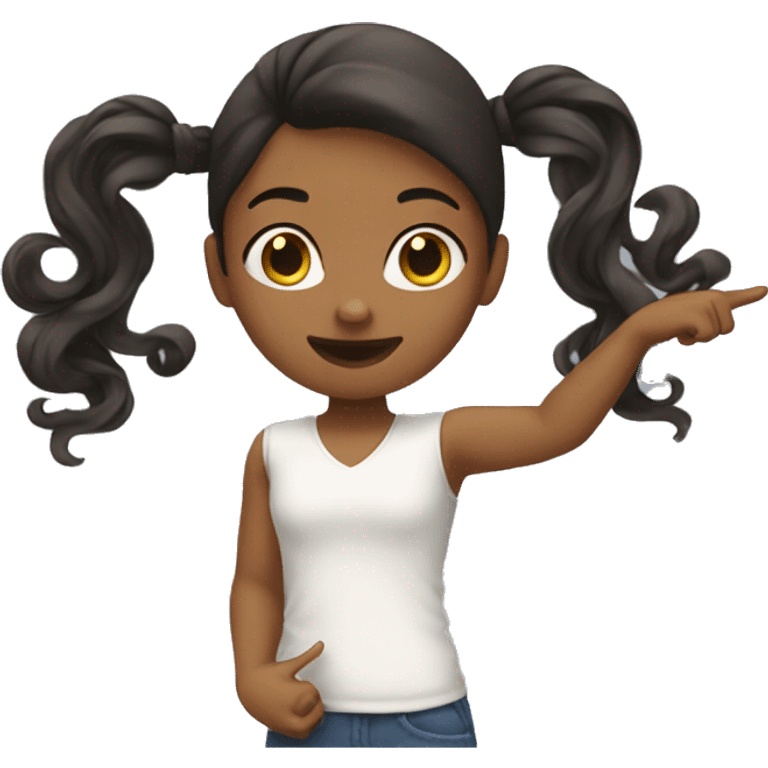 girl twirling hair with one finger emoji