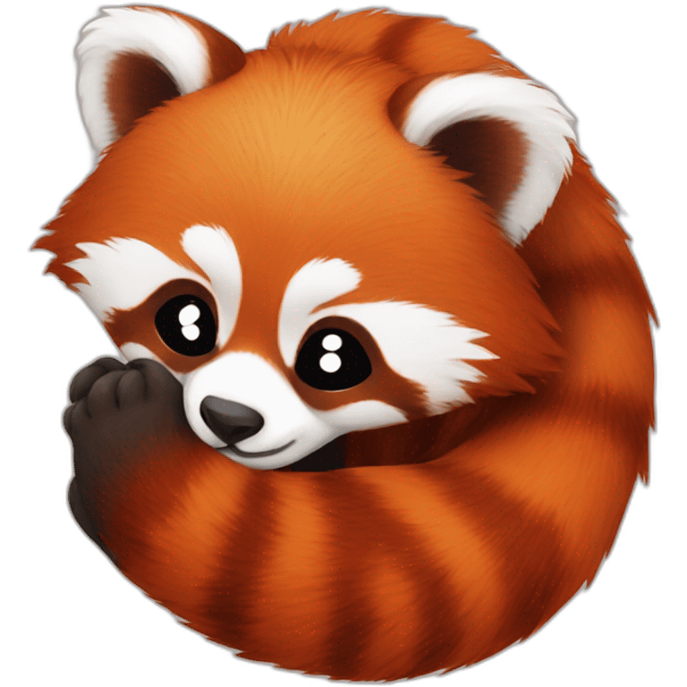 Red panda kissing emoji