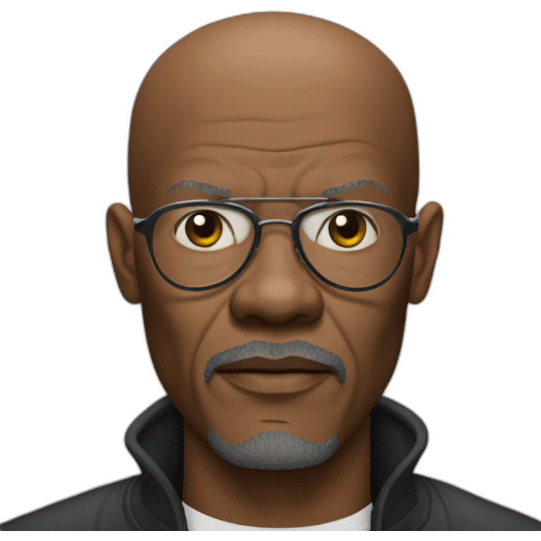 bald samuel l jackson serious from movie "shaft" emoji