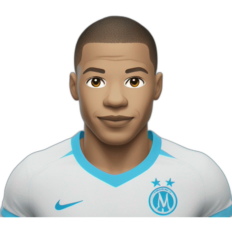 Mbappé avec un t shirt de Marseille emoji