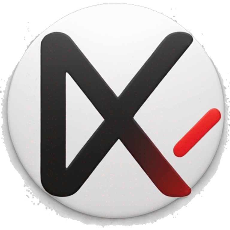 A full black colour round circle, in it a letter 's' in white colour and a latter 'x' in red colour in English language  emoji