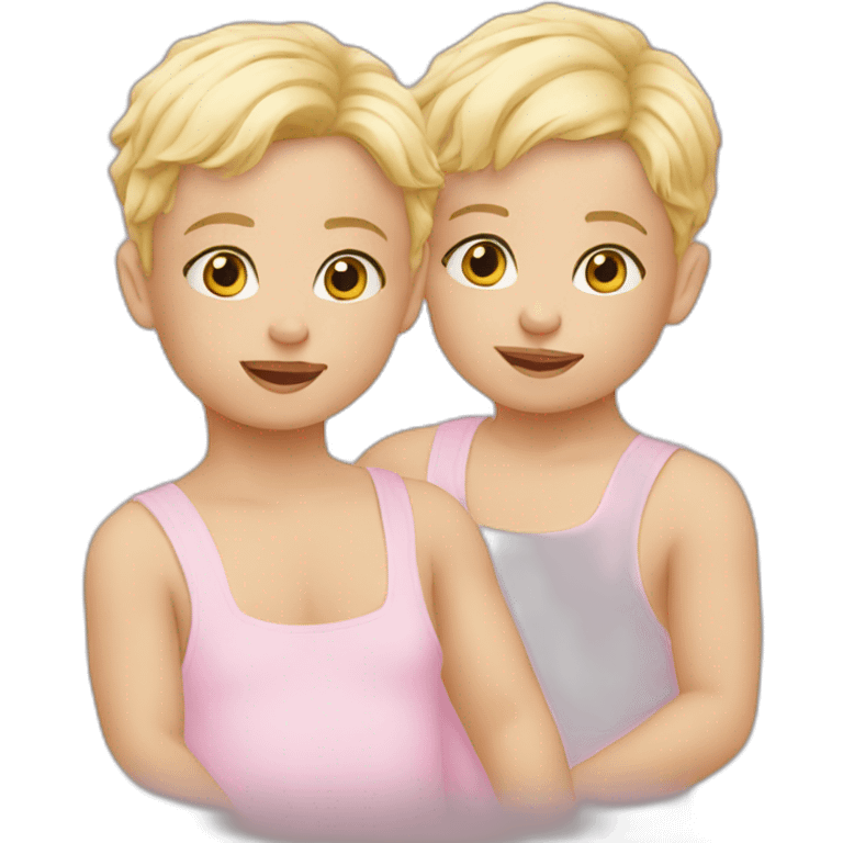 Twin blond babies emoji