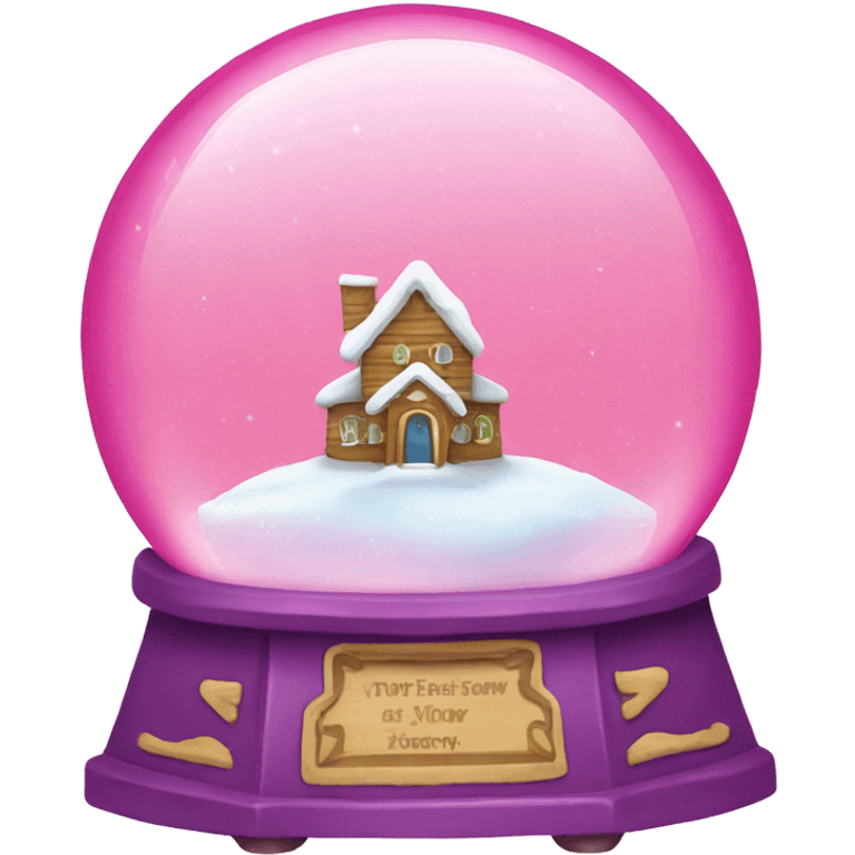 Pink snow globe emoji