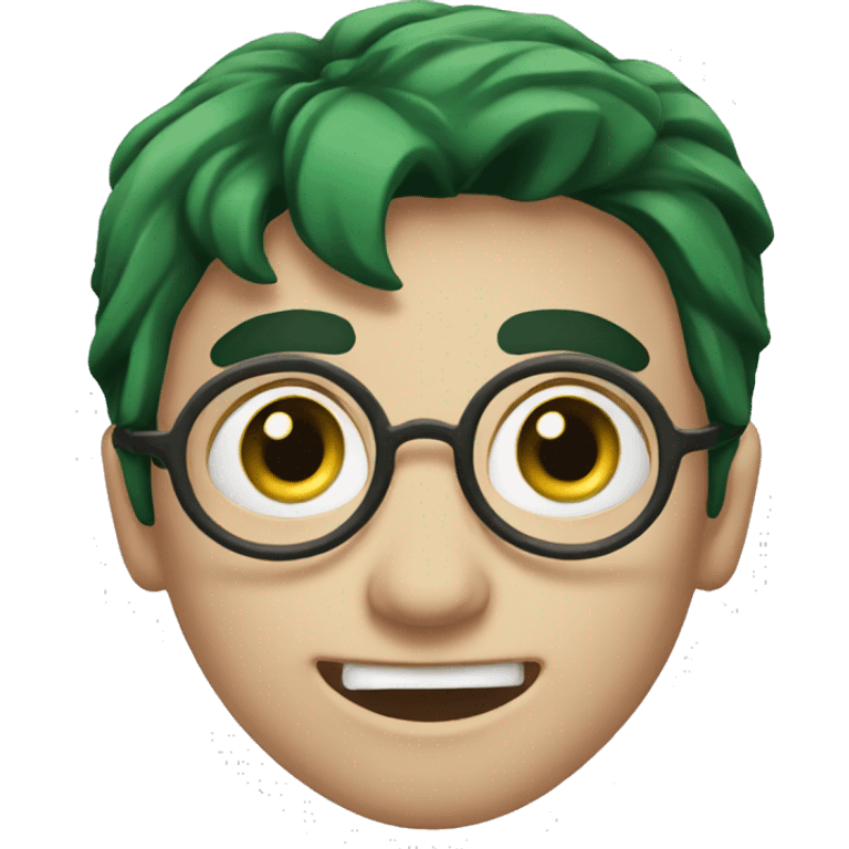 Harry potter with green eyes and lightening scar emoji