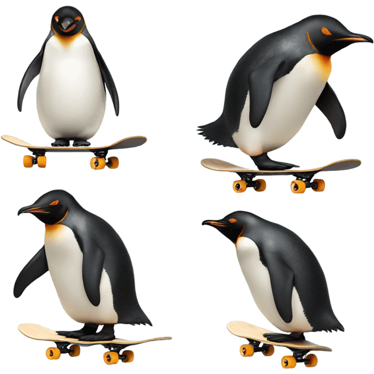 Penguin skateboarding emoji