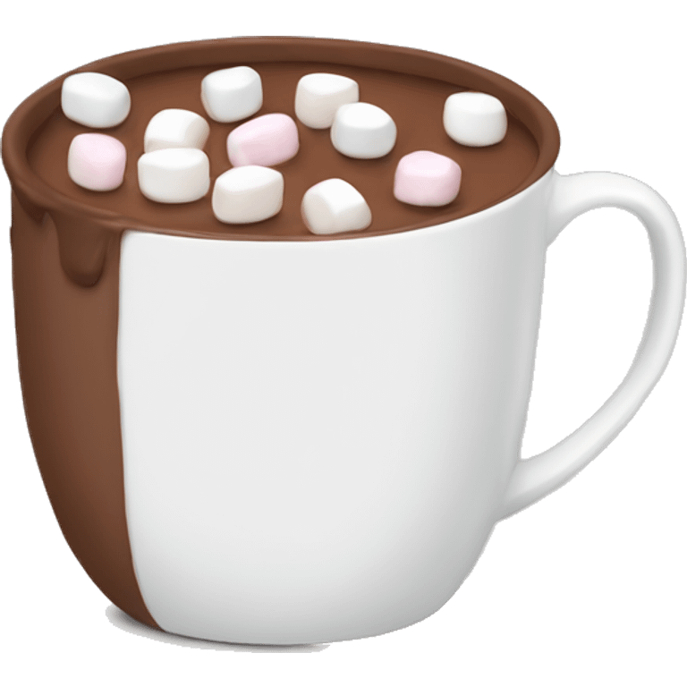 Mug of hot chocolate with mini marshmallows emoji