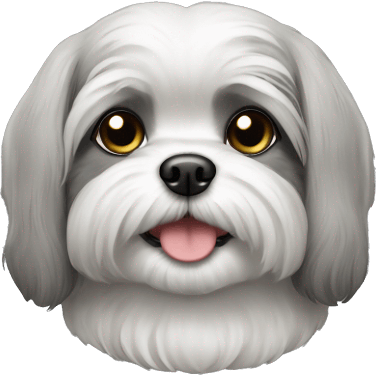 Small shih tsu grey dog emoji