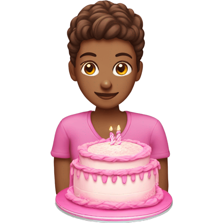 Pink cake birthday sweet 16 emoji