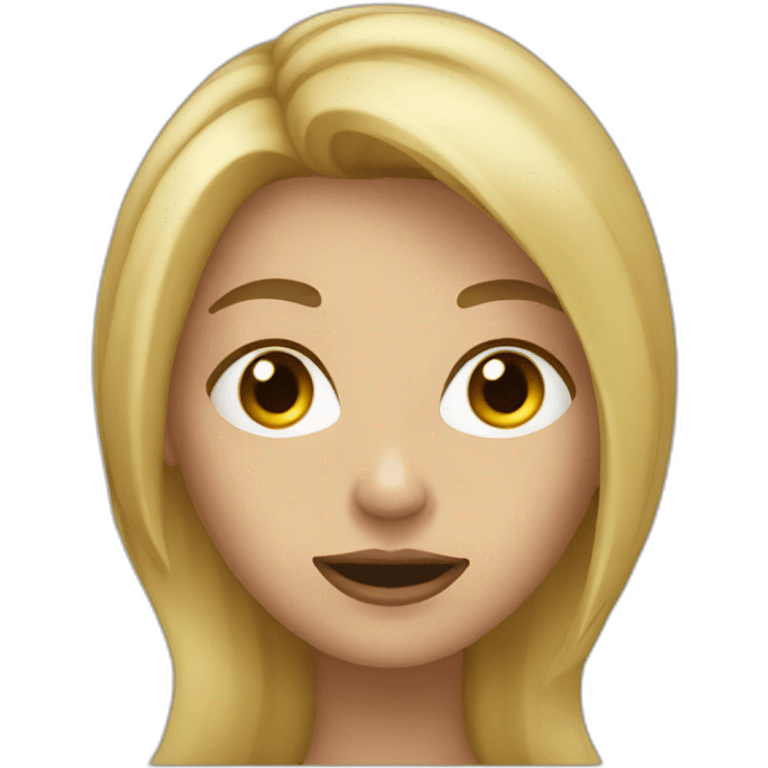 Dirty blonde with weird look on face emoji