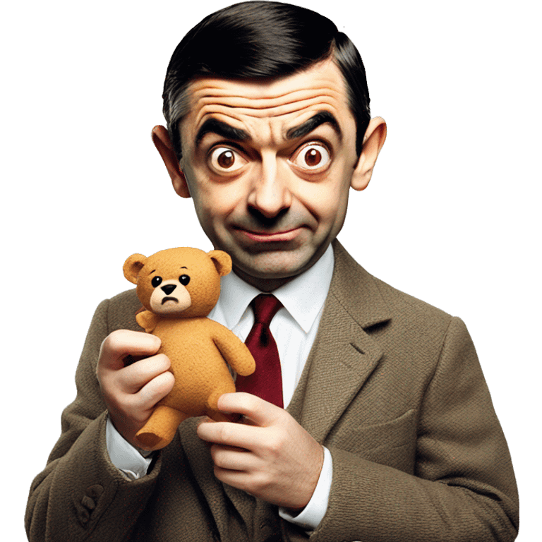 Mr Bean eating his teddy emoji