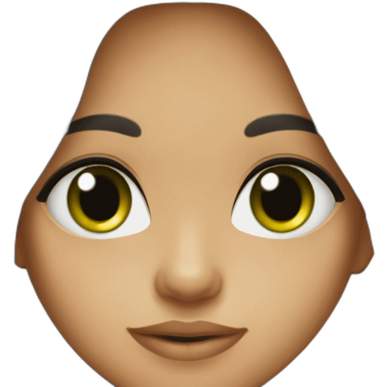 black long hair girl green eyes olive skin emoji