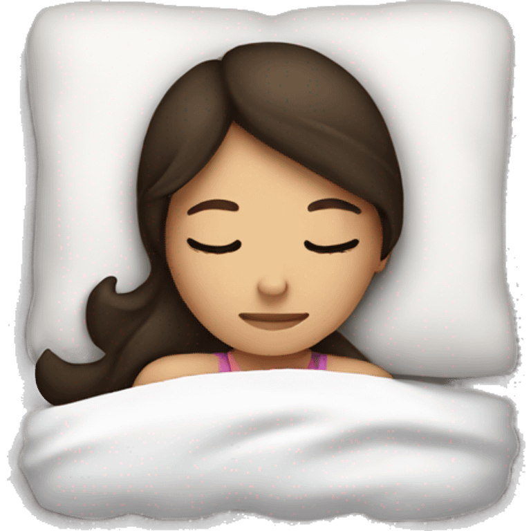 brunette girl sleeping emoji