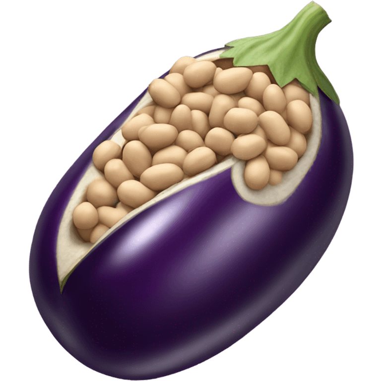 Eggplant with peanuts underneath it emoji