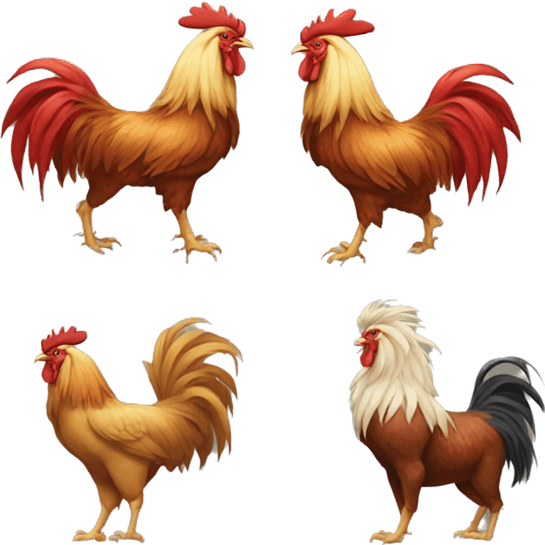 Rooster v lion emoji