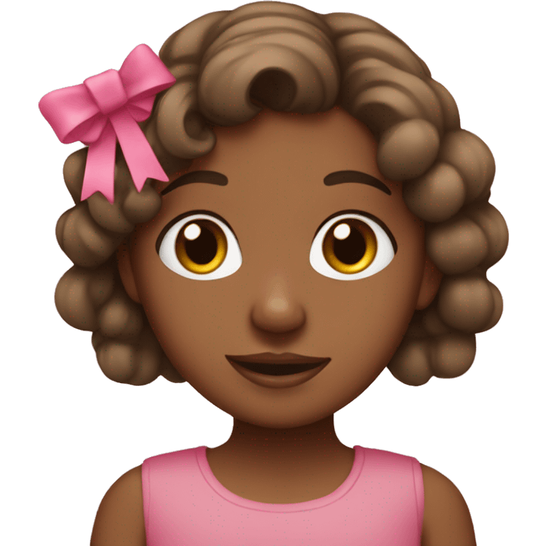 brown girl with pink bows emoji