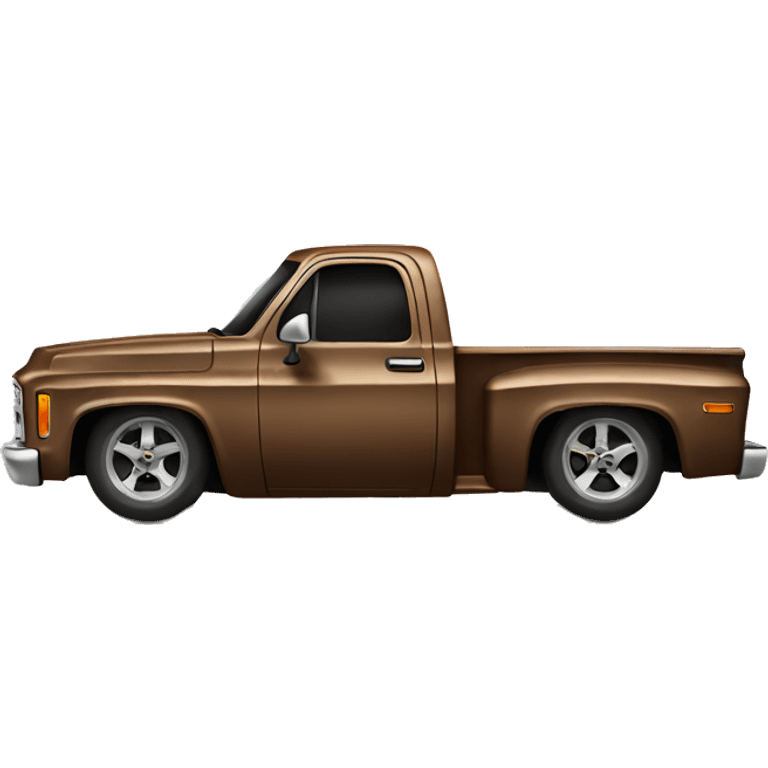 Lowered brown Chevy truck emoji