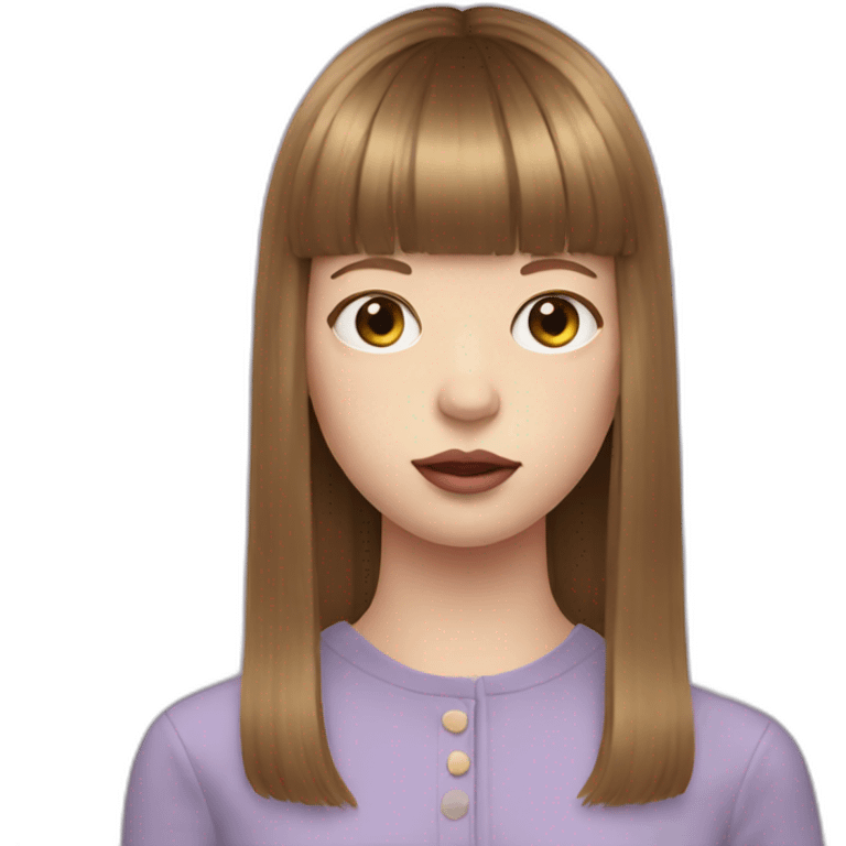 Mia Goth with bangs emoji