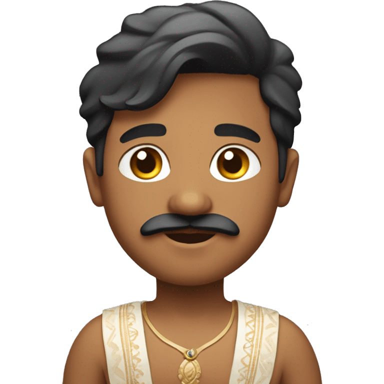 chubby handsome white indian boy with little beard and mustache  emoji