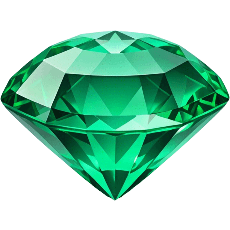 Cinematic Realistic Emerald Emoji, Deep and lush, with a vibrant green hue that catches light, creating a brilliant, sparkling effect across its polished surface. The facets of the gem catch the light in rich, deep reflections, radiating a sense of luxury and nature. Soft glowing outline, capturing the essence of natural beauty and timeless elegance in a vivid emerald. emoji