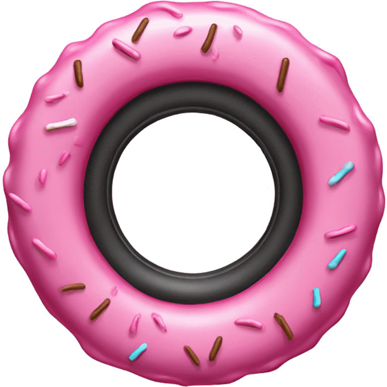 Tire  with pink donut inside  emoji