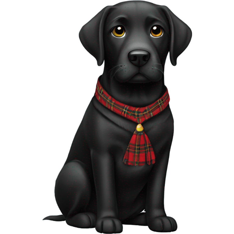 Black Labrador wearing a kilt emoji