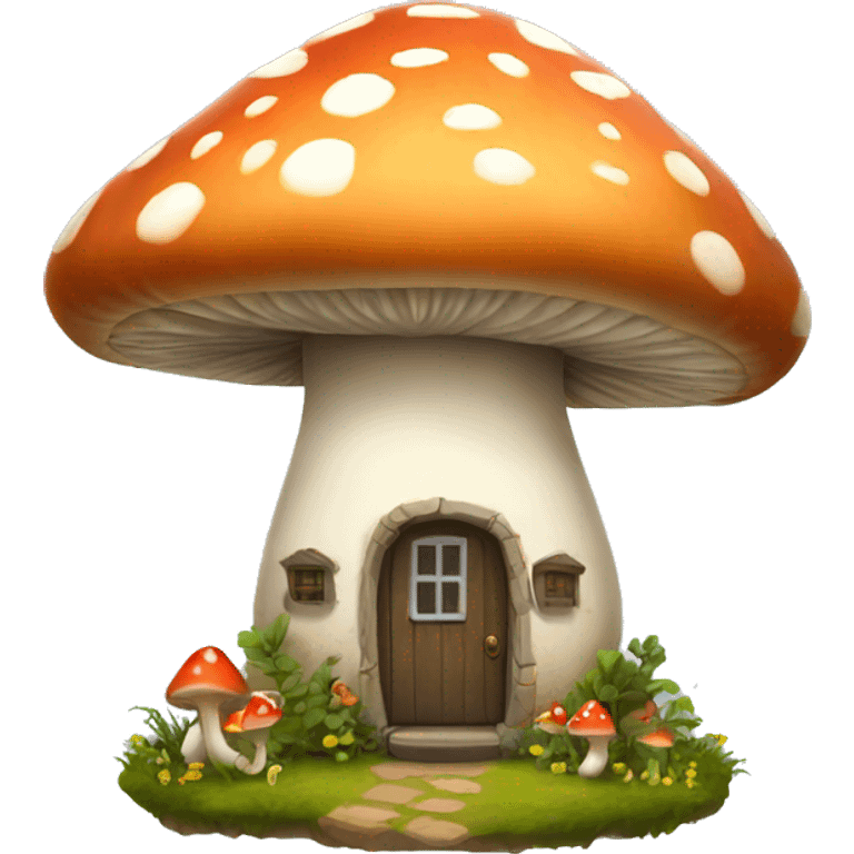 Mushroom cottage  emoji