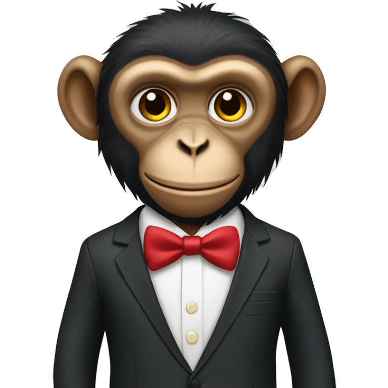 A monkey wearing a suits emoji