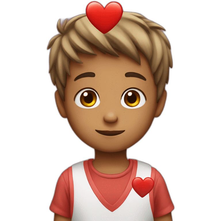 Boy with heart real emoji