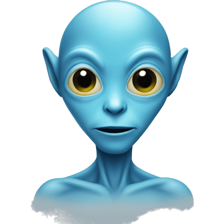 blue alien with heart-shaped face. ios style. emoji