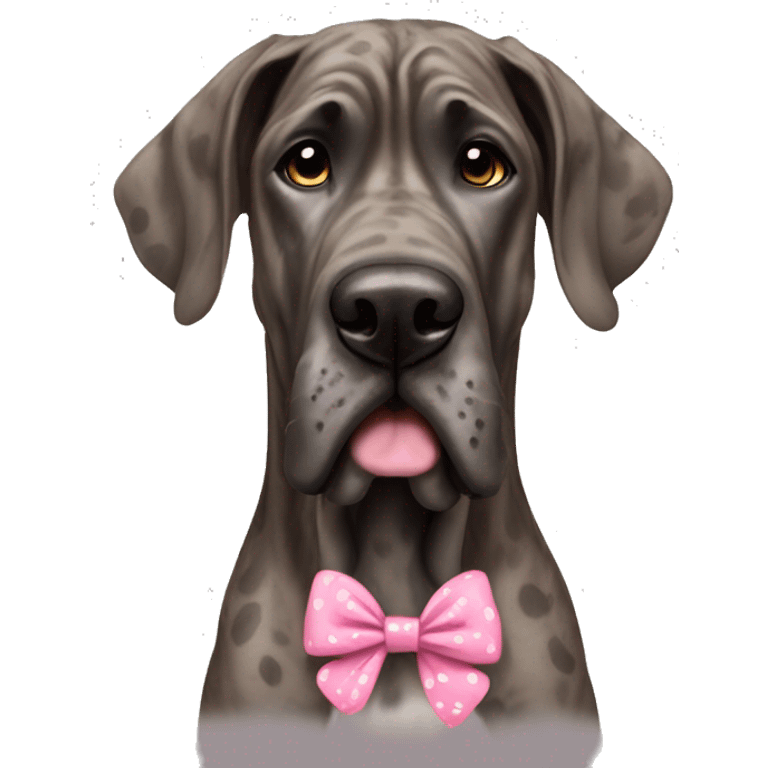 Brindle Great Dane with a hair bow emoji