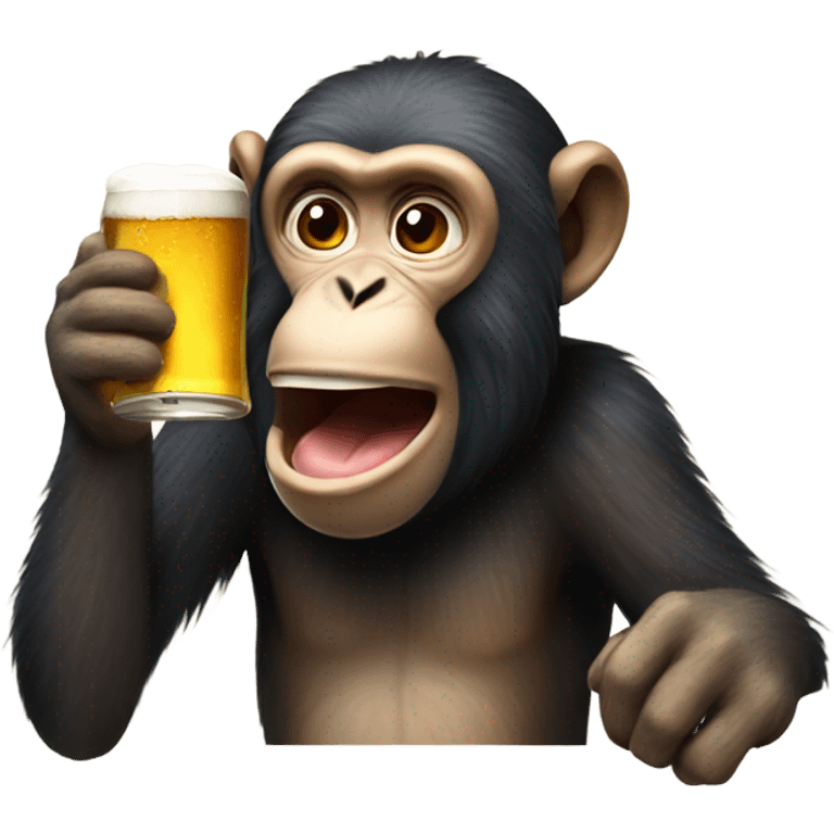 monkey drinking a beer emoji