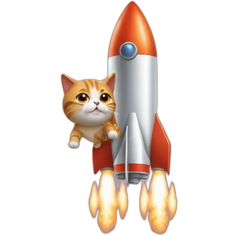 Rocket powered cat emoji