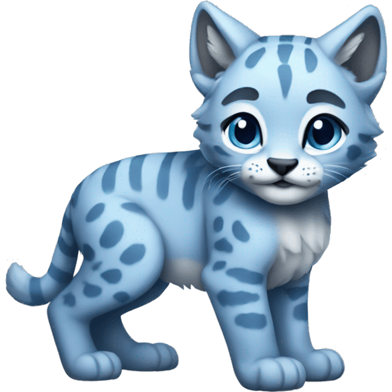 A blue lynx cub full body emoji