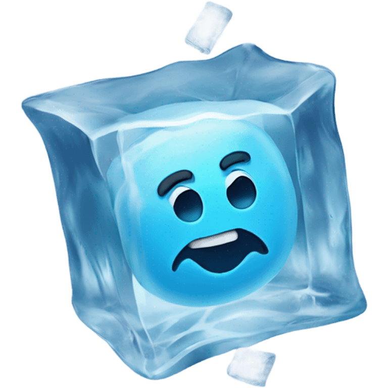 emoji smiley face frozen in an ice cube emoji