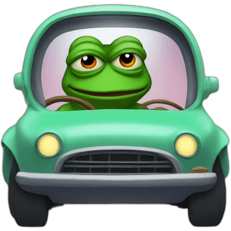 pepe driving in ufo emoji