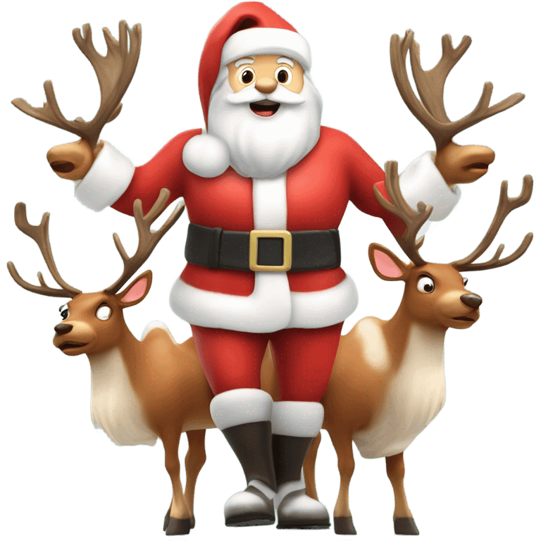 Santa with reindeer emoji