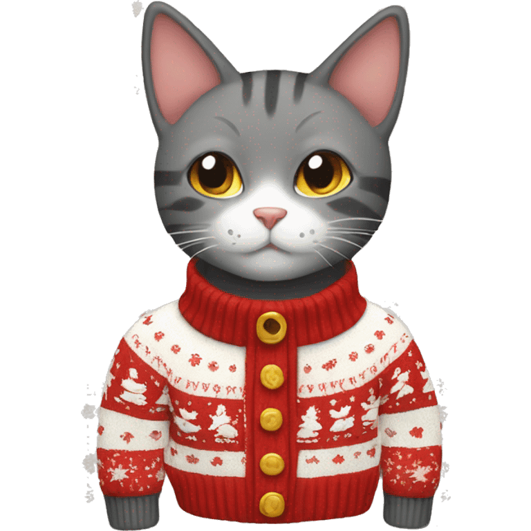 cat wearing a christmas sweater  emoji