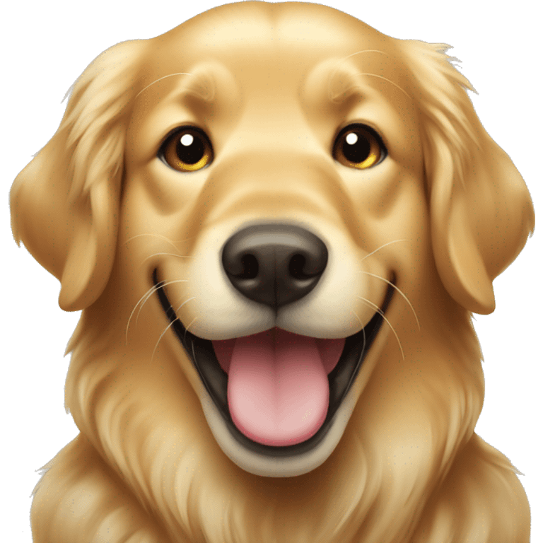 Golden retriever smiling emoji