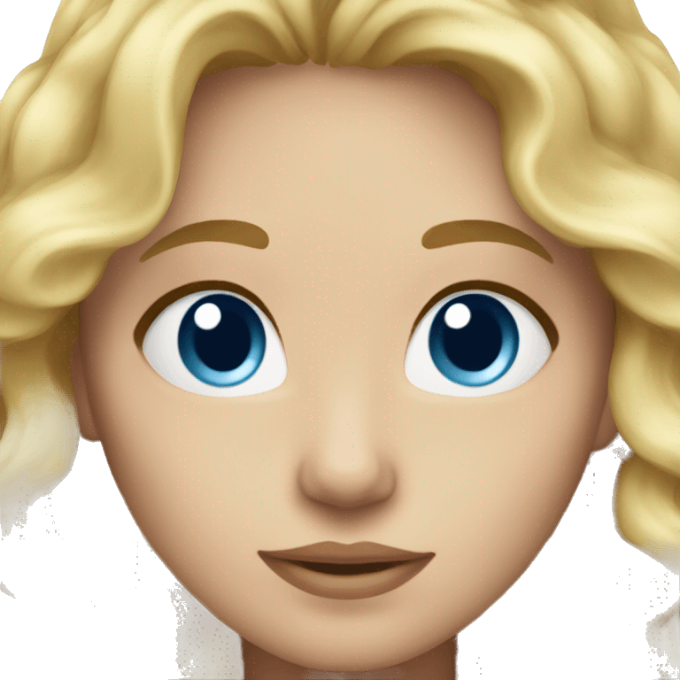 Girl blond wavy hair blue eyes  emoji