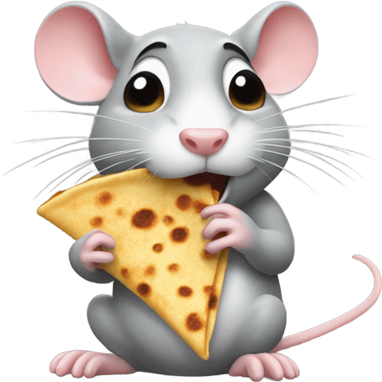 rat eating a quesadilla emoji